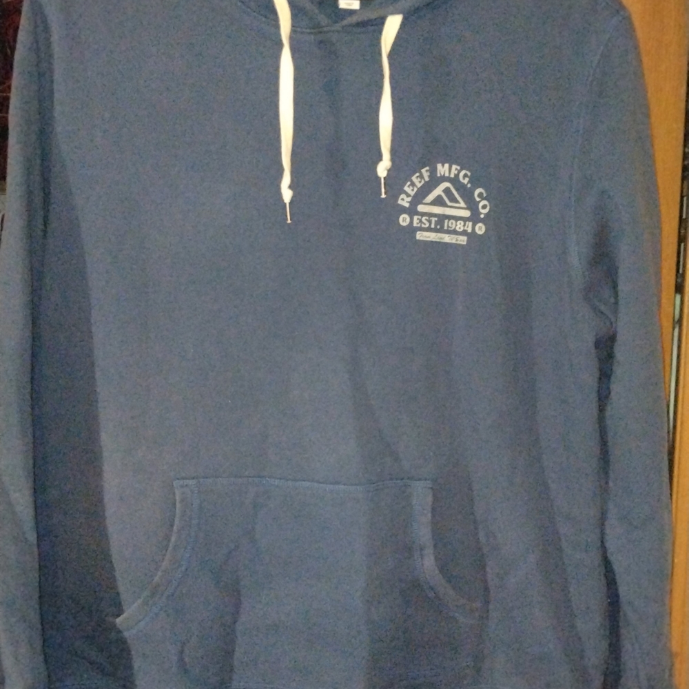 Reef MFG Co. Navy Blue Hoodie with White Logo- XL